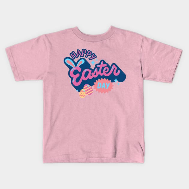 Happy Easter Day Kids T-Shirt by ChasingTees